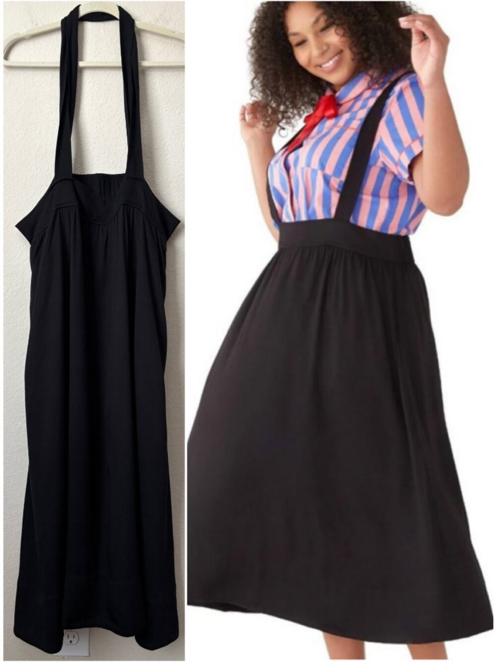 Ban.do XL/2X Pinafore Skirt Suspenders Dress
